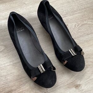 Stuart Weitzman Suede Bow Accent Pumps